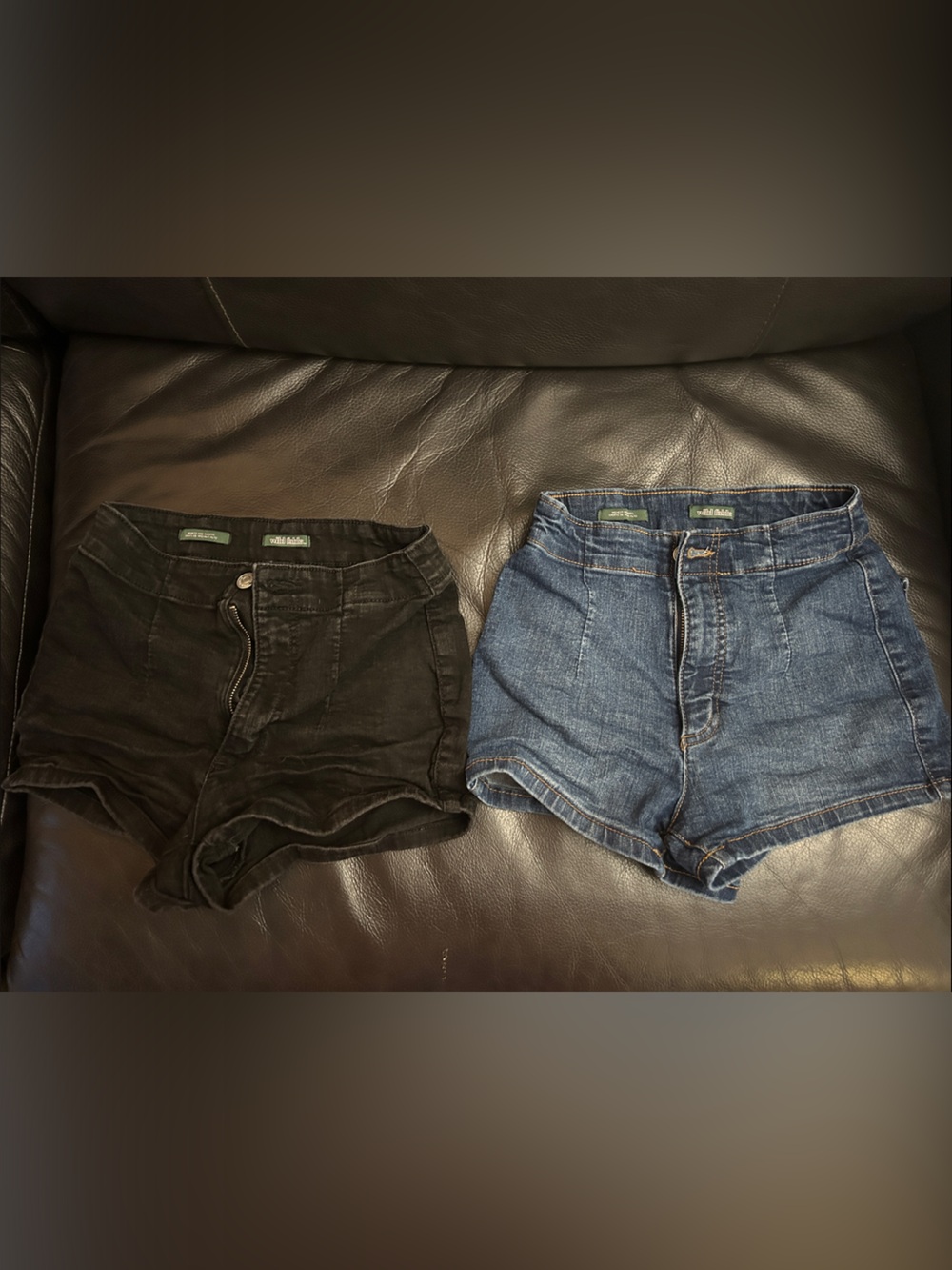 Women Denim and Black Shorts Set - Two-Pack wild fable